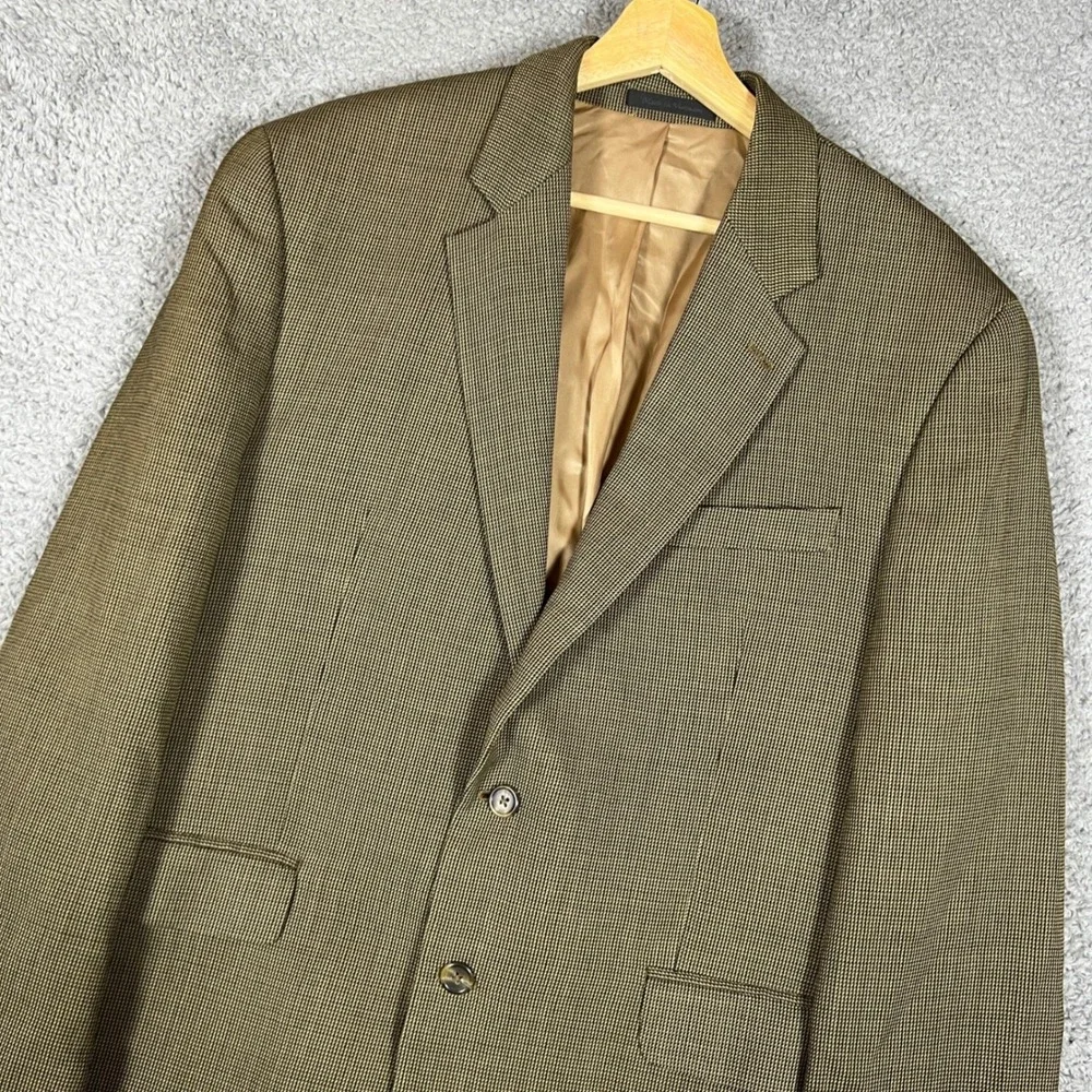 Ralph Lauren Sport Coat Mens 42R Brown Glen Plaid Blazer Business Office Meeting